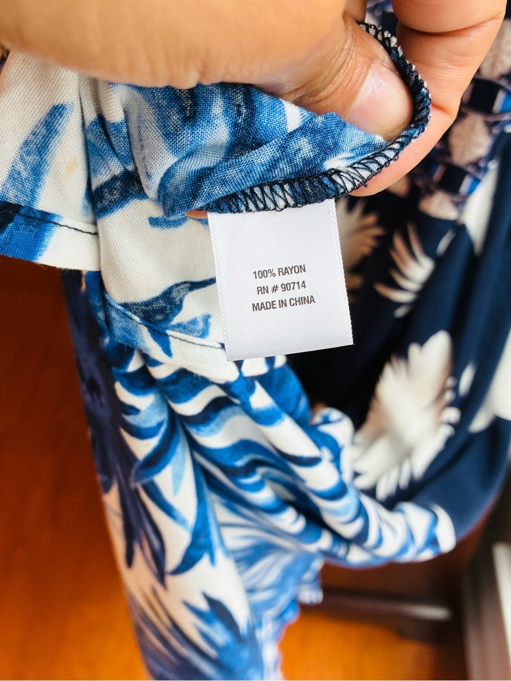 1.STATE Beach Blue Tropical Maxi Dress Size Large - Picture 6 of 8